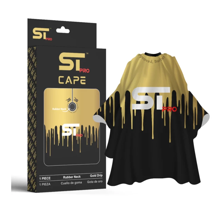 Kadeřnická pláštěnka STpro Gold Drip - Rubber Neck