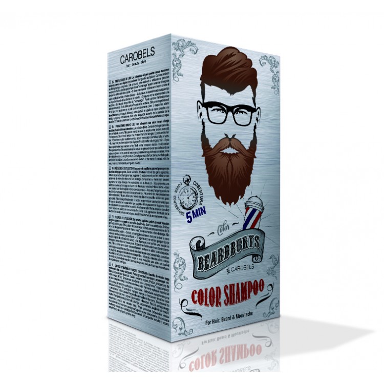 Barvící šampon COLOR SHAMPOO Beardburys - na vlasy a vousy - tmavě hnědý