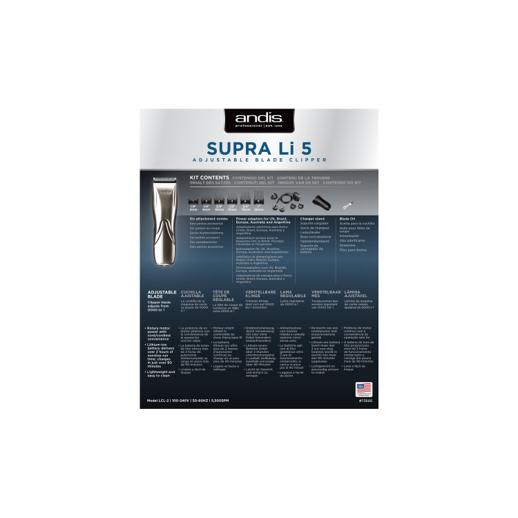 ANDIS 73505 Supra Li - LCL-2 Cordless