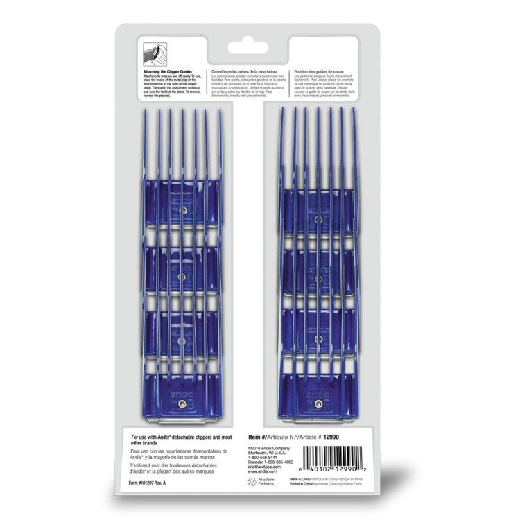 Přídavné hřebeny univerzální ANDIS 12990 - Set 8 ks