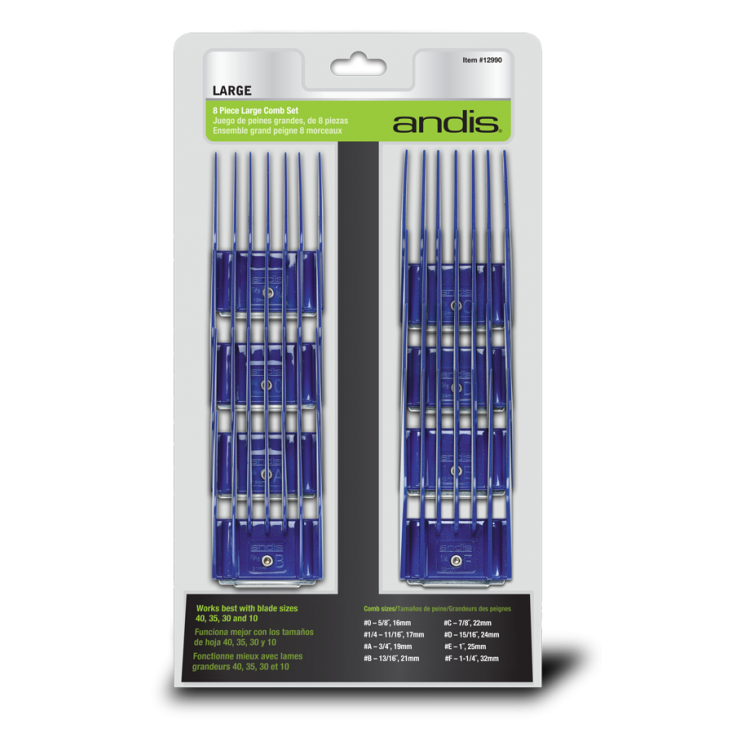 Přídavné hřebeny univerzální ANDIS 12990 - Set 8 ks