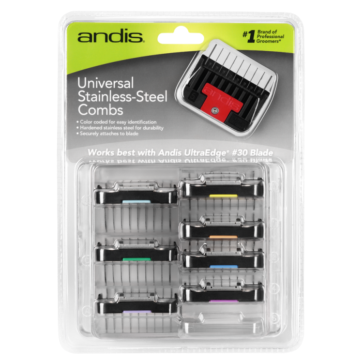 Univerzální přídavné hřebeny ANDIS 24625 AG Color - Set 8 ks