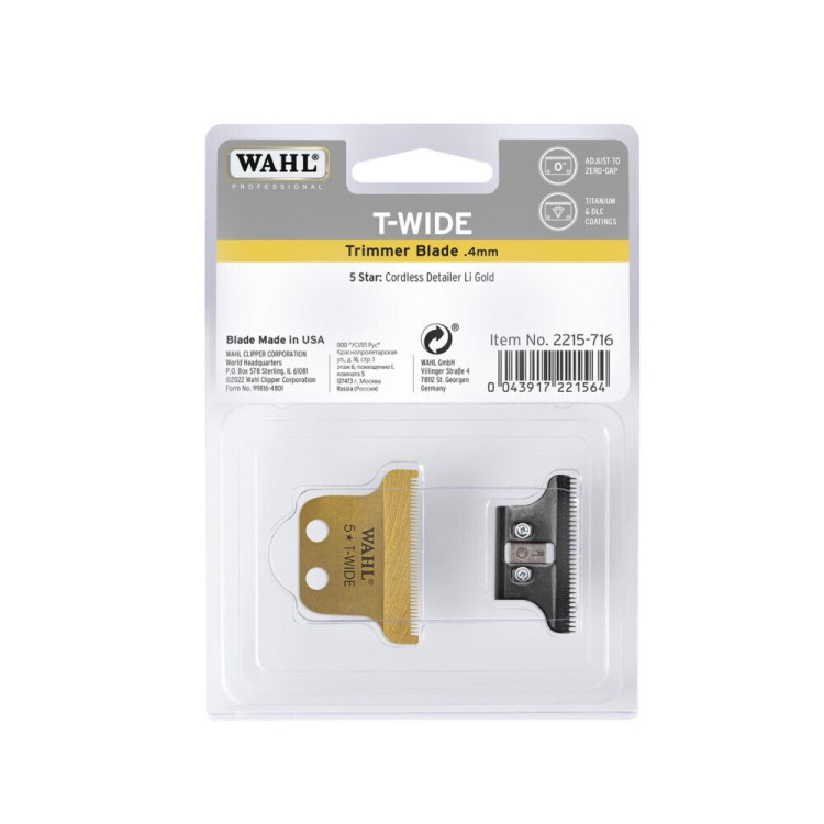 Střihací hlavice WAHL 2215-716 T-Wide Detailer Cordless - gold