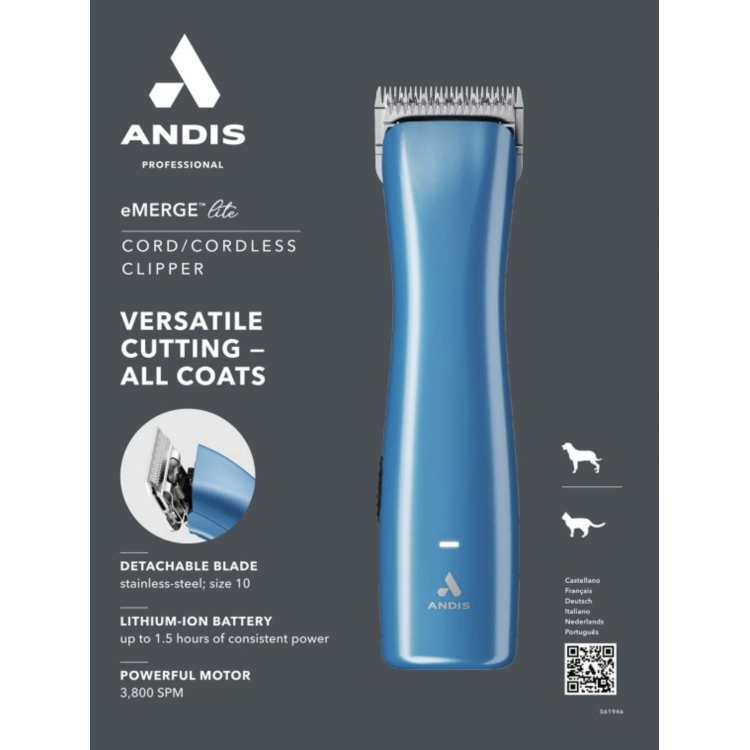 ANDIS 560495 eMERGE Cordless - blue Model RDLC-1