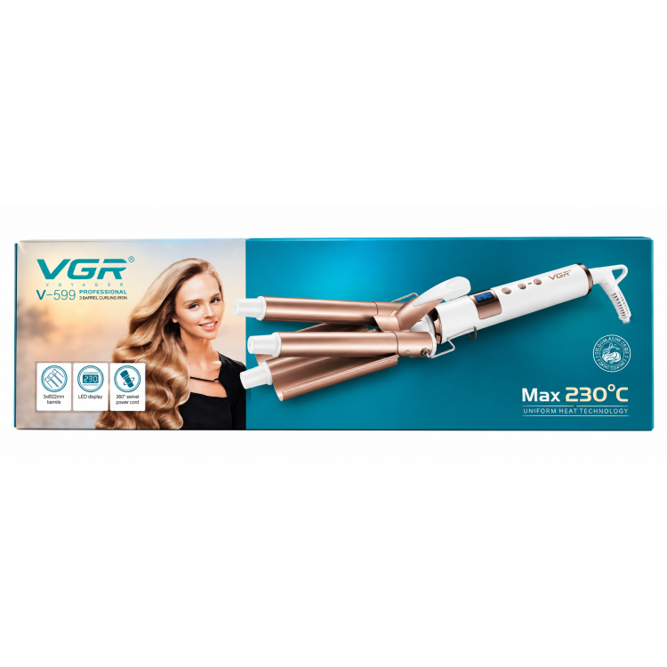 Krepovací kleště VGR V-599 - Professional 3 Barrel Curling Iron