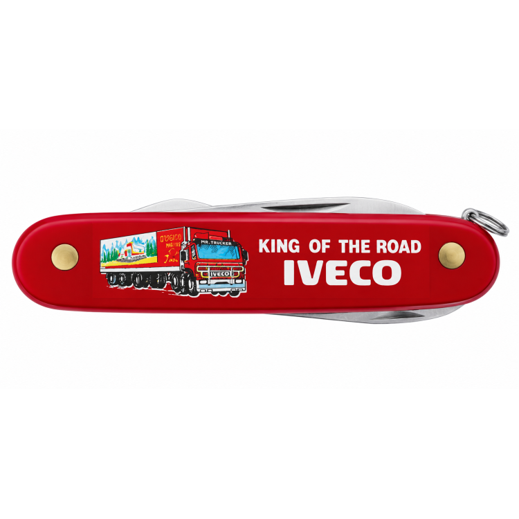Nůž kapesní multifunkční F.E.S. Solingen 408143 Trucks - červený