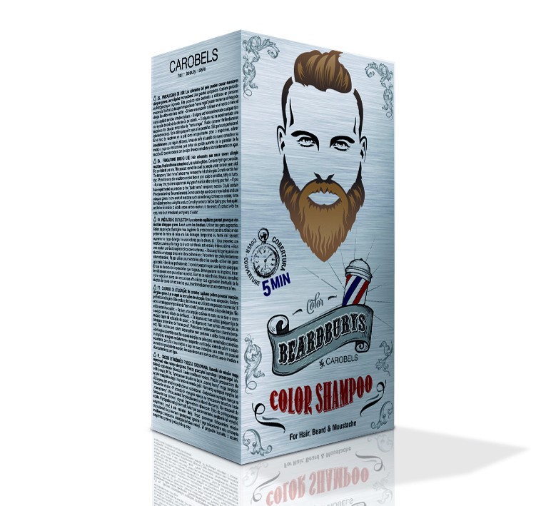 CAROBELS Cosmetics / BEARDBURYS Barvící šampon BEARDBURYS Color Shampoo 5N - na vlasy a vousy - světle hnědý