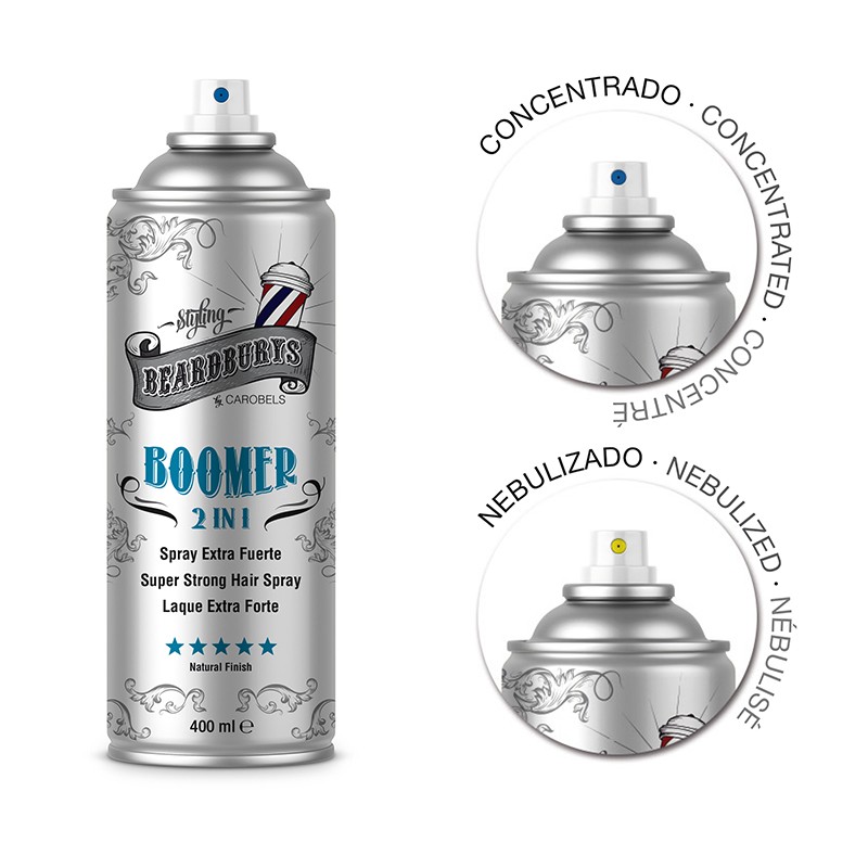 CAROBELS Cosmetics / BEARDBURYS Fixační sprej na vlasy BEARDBURYS Boomer 2v1 - 400 ml.