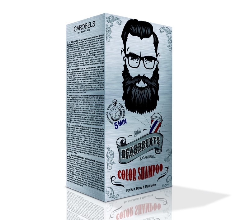 CAROBELS Cosmetics / BEARDBURYS Barvící šampon BEARDBURYS Color Shampoo 2N - na vlasy a vousy - černý